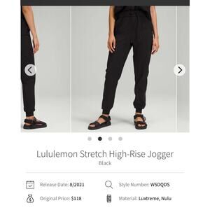 Lululemon Stretch High-Rise Jogger Black size 6 women